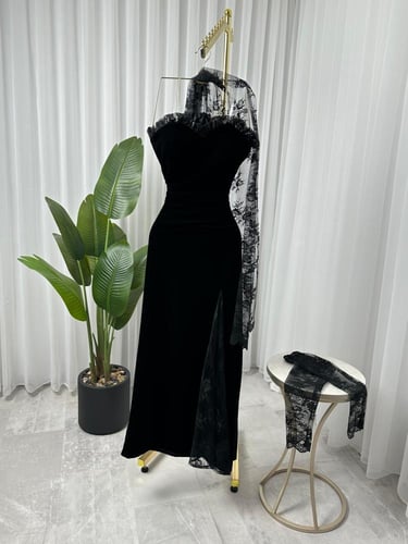 فستان سهره فخم لون اسود