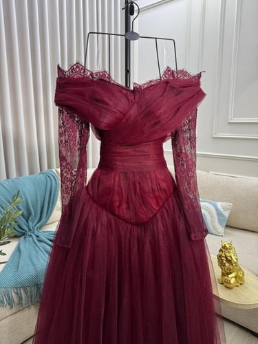 فستان سهره راقي لون عودي