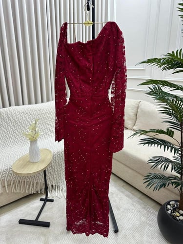 فستان سهره مميز لون عودي