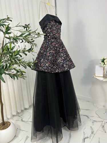 فستان فخم مميز لون اسود