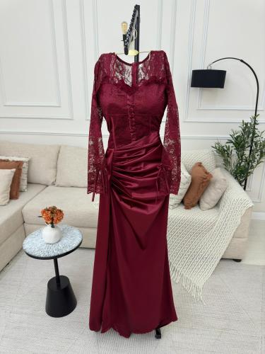 فستان سهره مميز لون عودي