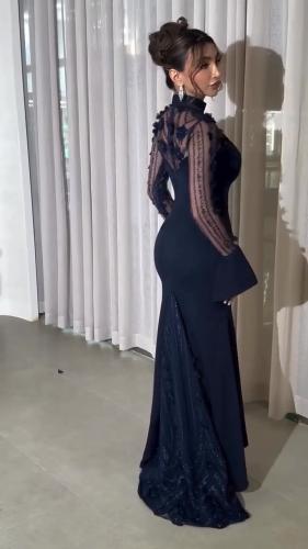 فستان سهره مميز لون كحلي