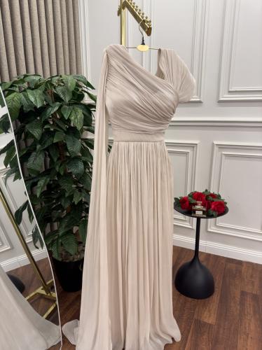 فستان سهره مميز لون بيج