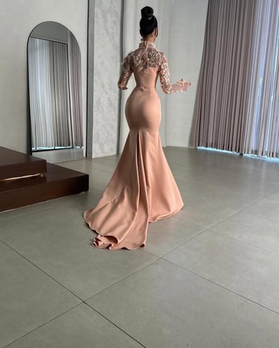 فستان فخم لون روز
