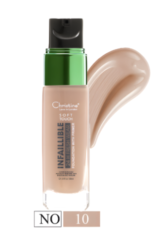 كريم أساس كريستين سوفت تاتش بتغطية كاملة رقم 10