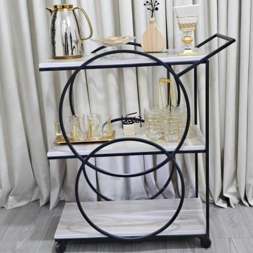 عربية تقديم حديد سطح خشي يوجد الوان وتشكيلات اخرى