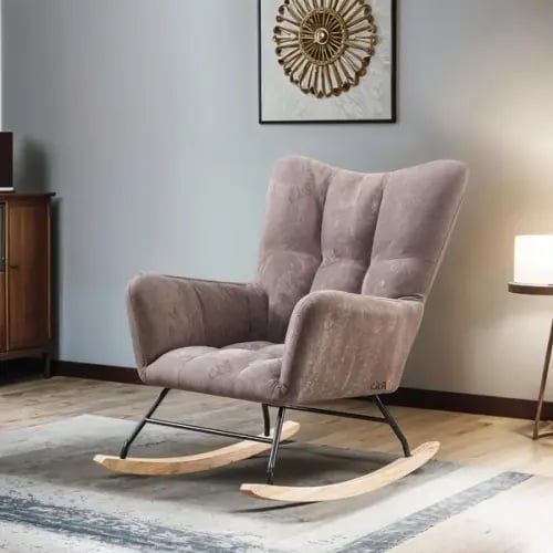 كرسي بذراعين لون رمادي