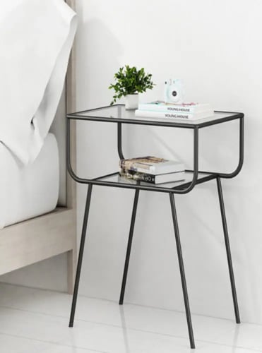 كومدينه حديد زجاج شفاف لون ذهبي