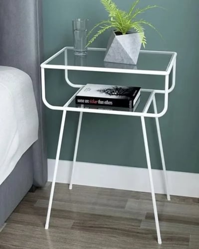 كومدينه حديد زجاج شفاف لون ذهبي