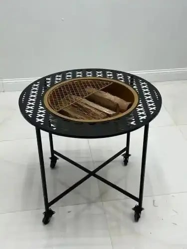 منقل حديد دائري ذهبي ليزر