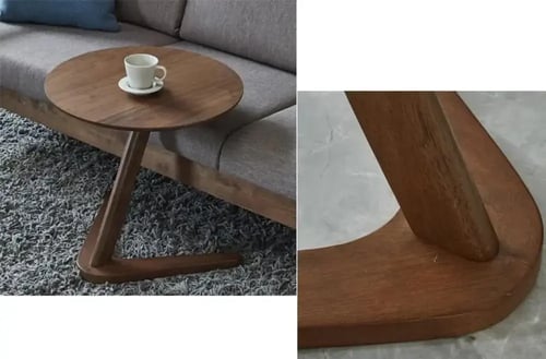 طاولة جانبية خشبية تدخل في الكنب