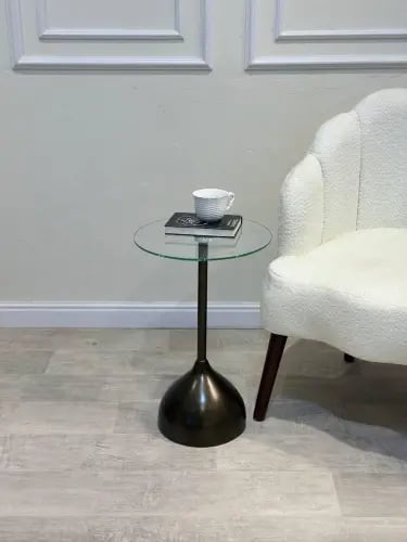طاولة خدمه سطح زجاج شفاف