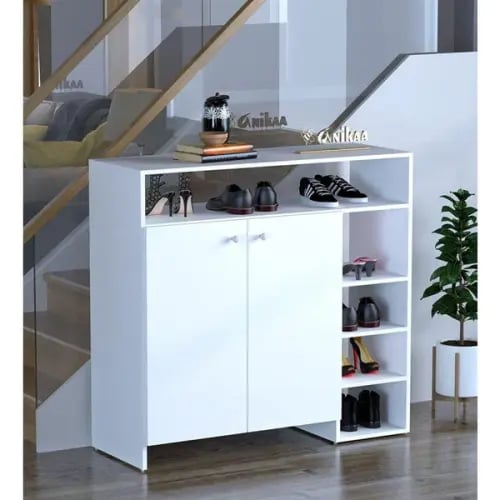 خزانة أحذية طويلة مصنوعة من الخشب المضغوط