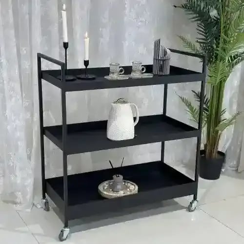 عربة تقديم ثلاث رفوف
