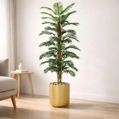شجرة نخل صناعية حوض بلاستيكي (height : 180cm)