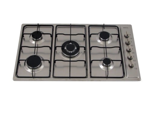 سطح 5 عين غاز 90 سم استيل بمفاتيح جانبية