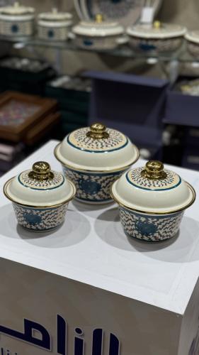 طقم تقديم حصير ثلاث قطع ( ١٤-١٦-١٨) سم بلون اخضر