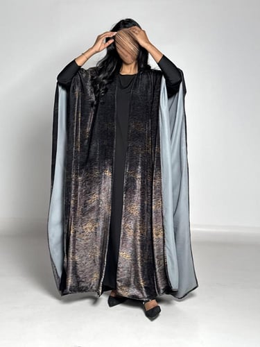 عبايه طله بقماش مخمل تركي مشجر نمري