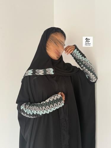 عبايه ابهار نص بشت بقماش انترنت بتدخيل قماش يدوي ع...