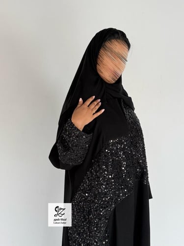 عبايه عبير نص كلوش بقماش كريب اندنوسي بتدخيل شك فا...