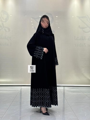 عبايه ريمان كلوش بقماش كريب اندونسي