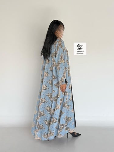 عبايه غيم كلوش بقماش دانتيل مشجر روسي