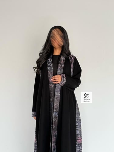 عبايه نيلا كلوش بقماش كريب الابداع بتدخيل لنن هندي...