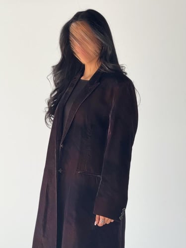 عبايه بلزر بقماش مخمل برنت مطبوع