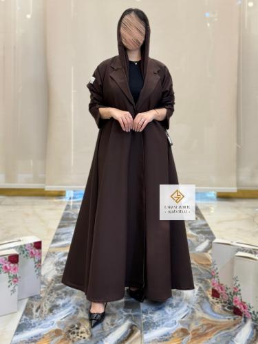 كلوش بليزر بقماش كريب بني