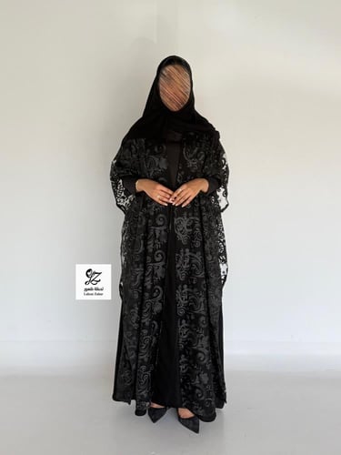 عبايه طله كلوش بتدخيل دانتيل جوبير