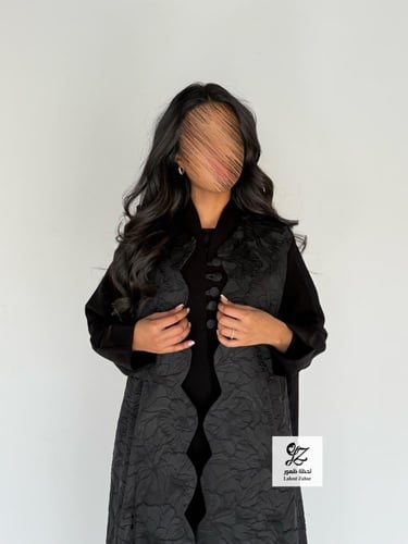 عبايه وجدان نص كلوش بقماش تفته هندي مع كريب الابدا...