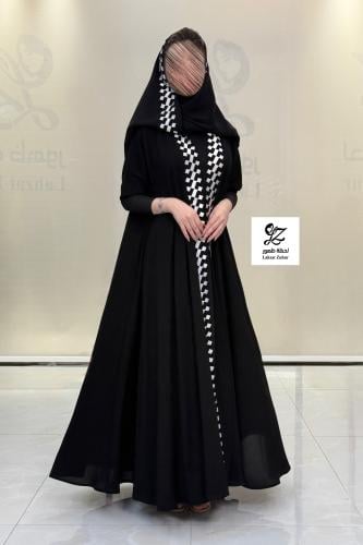 عبايه وديان دبل كلوش بكم استرتش