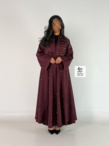 عبايه مبهره دبل كلوش بقماش باربي بتدخيل لولو فخم