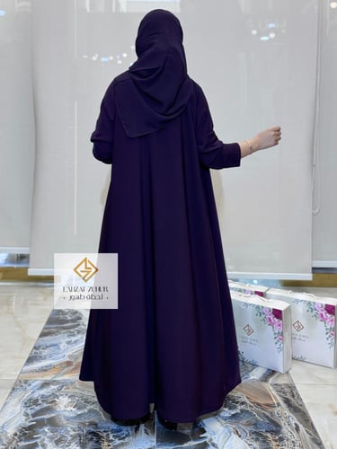 طقم عبايه بليزر مع فستان موف