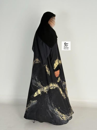 عبايه ميثاء بقماش شيفون جورجيت مشجر
