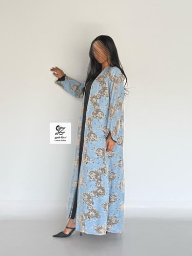 عبايه غيم كلوش بقماش دانتيل مشجر روسي