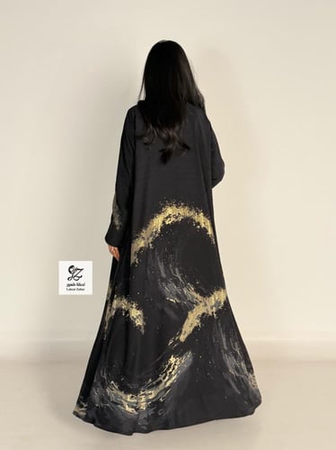 عبايه ميثاء بقماش شيفون جورجيت مشجر