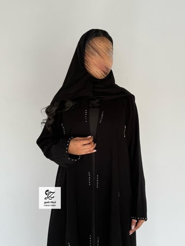 نص كلوش بقماش سراميك اسود فاحم بتدخيل كرستال