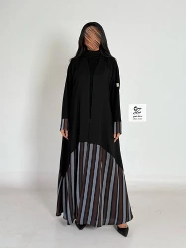 كولكشن وديان بقماش كريب لمياء بتدخيل شيفون مقلم