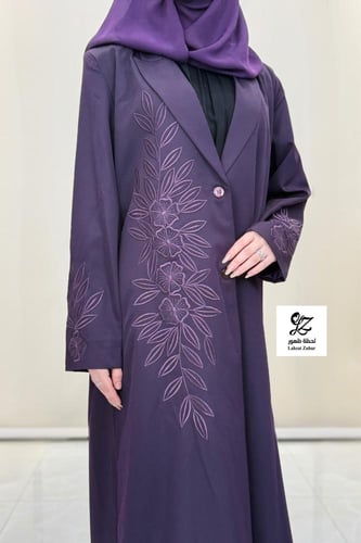 عبايه ميلانا بليزر رسمي مبطن بتدخيل تطريز ناعم لون...