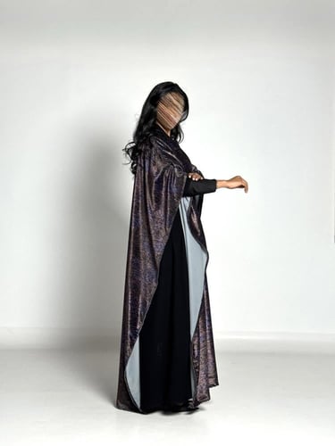 عبايه طله بقماش مخمل تركي مشجر نمري