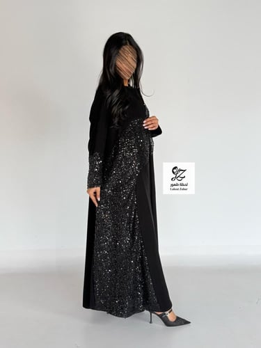 عبايه عبير نص كلوش بقماش كريب اندنوسي بتدخيل شك فا...