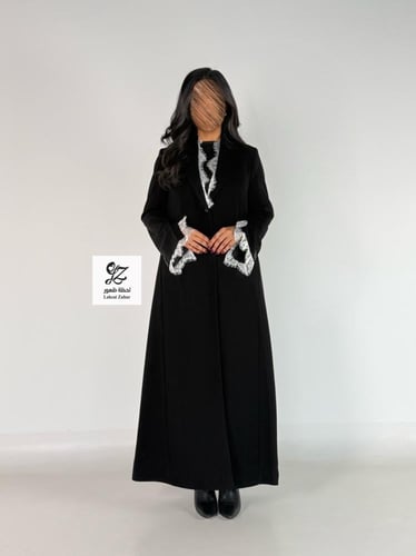 عبايه بليزر زنان مبطن بقماش اندنوسي بتدخيل دانتيل...