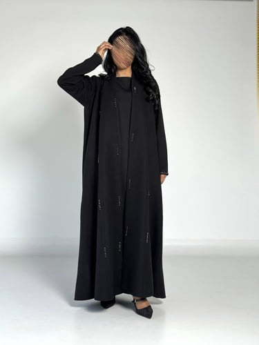 عبايه الماس بقماش جوخ شتوي اسود