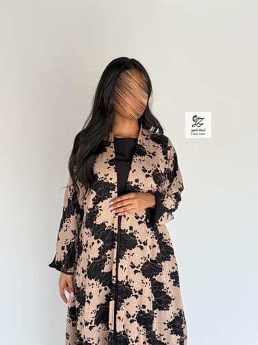 عبايه غيم كلوش بقماش دانتيل مشجر روسي