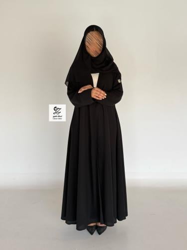 عبايه عبايه ربى دبل كلوش بقماش شيفون جورجيت مع طرح...