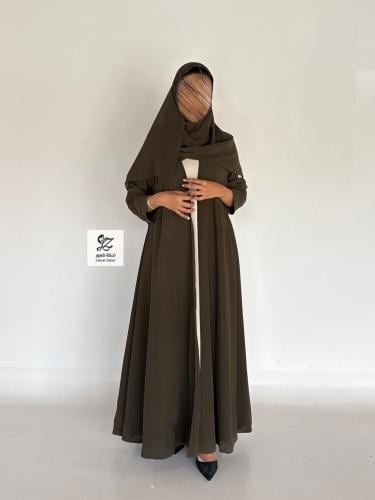 عبايه عبايه ربى دبل كلوش بقماش شيفون جورجيت مع طرح...