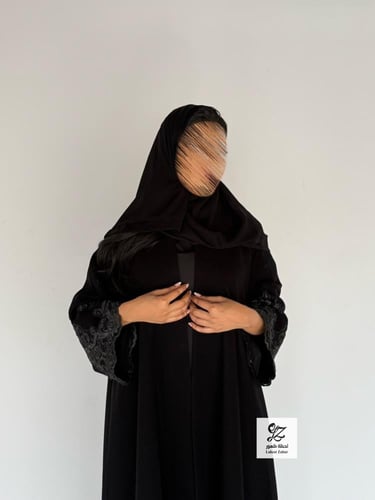 عبايه غروب كلوش بقماش سيراميك بتدخيل جوبير