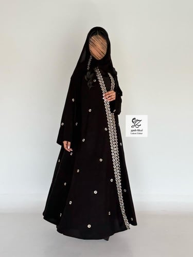 عبايه نسمه دبل كلوش بقماش ملكي