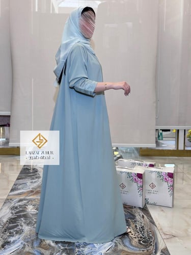 عباية كلوش سدو في الاكمام و قدام قماش انترنت لون س...